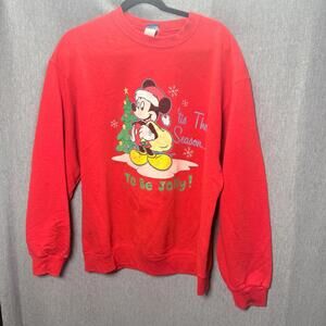 Disney‎ Vintage Adult L - Mickey Mouse Christmas Crewneck 90's Classic